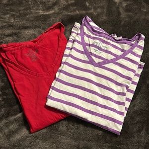 Lot of 2 Faded Glory short sleeved v neck T-shirts size XXL / 20